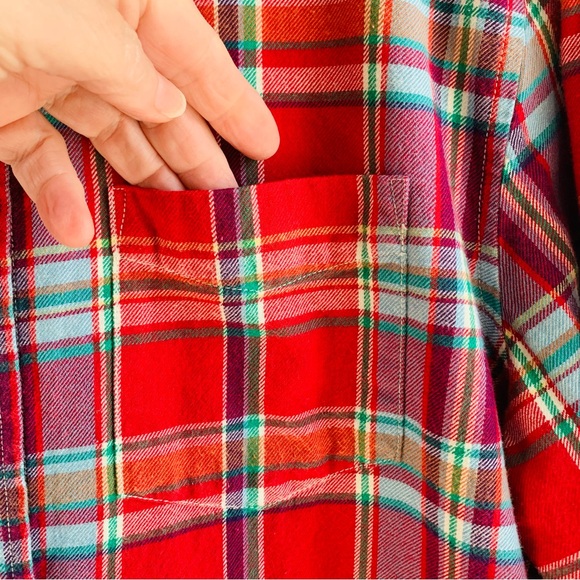 Lauren Ralph Lauren Shirt Plaid Red Button Up Soft Cotton Lightweight EUC XS - Picture 2 of 5